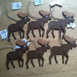 Wooden moose Christmas ornaments